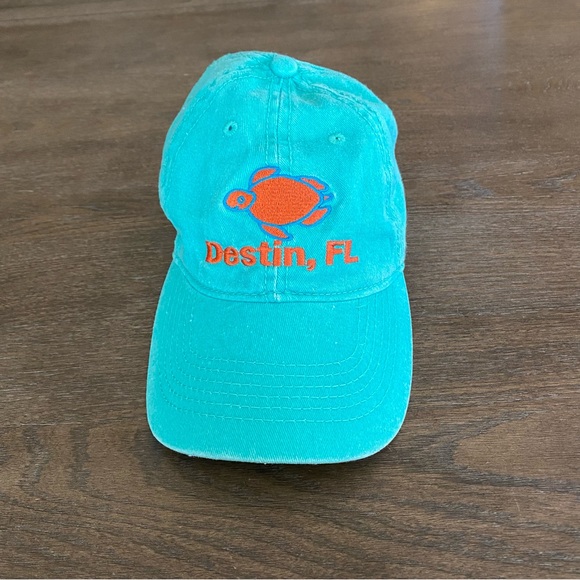 Alvin’s Island Accessories - Turquoise Destin, FL Cap with Orange Turtle